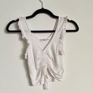 LF white ruffle tank top
